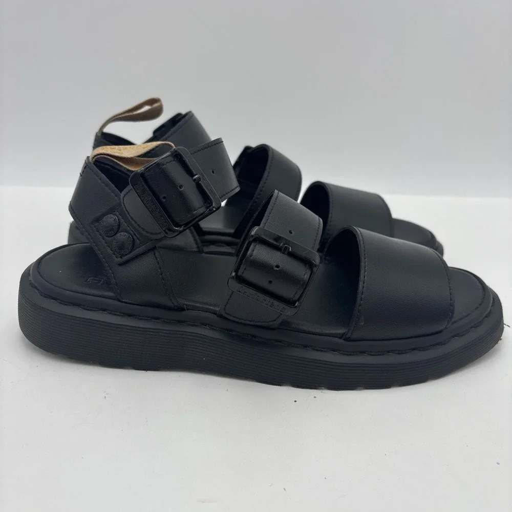 Dr Martens Gryphon Black Vegan Leather Sandals Size US 8M